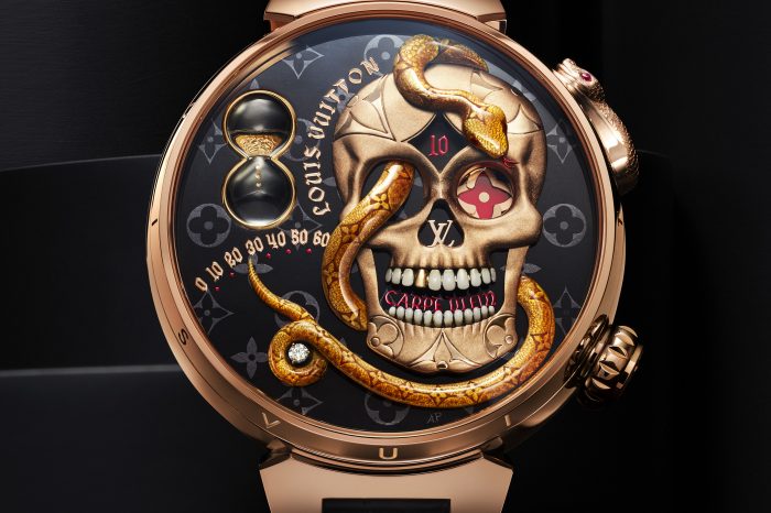 【 Louis Vuitton｜路易威登 Halloween 萬聖節應節骷髏頭 Tambour Carpe Diem 腕錶﹒鼓勵世人把握每天每分每刻】