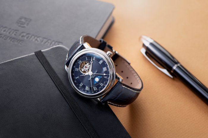 Frederique Constant Classics Heart Beat Moonphase Date丨Open Heart之作經典再現丨添加了深藍色錶盤款式