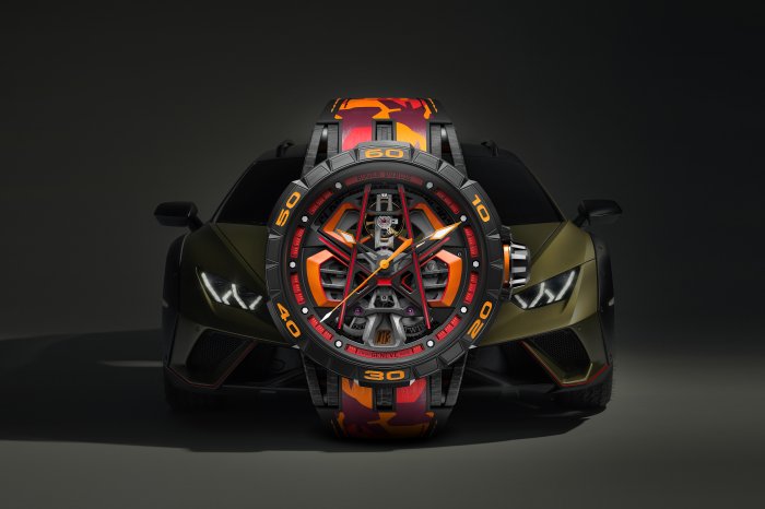 火辣跑車丨Roger Dubuis Excalibur Spider Huracán Sterrato單擺輪腕錶