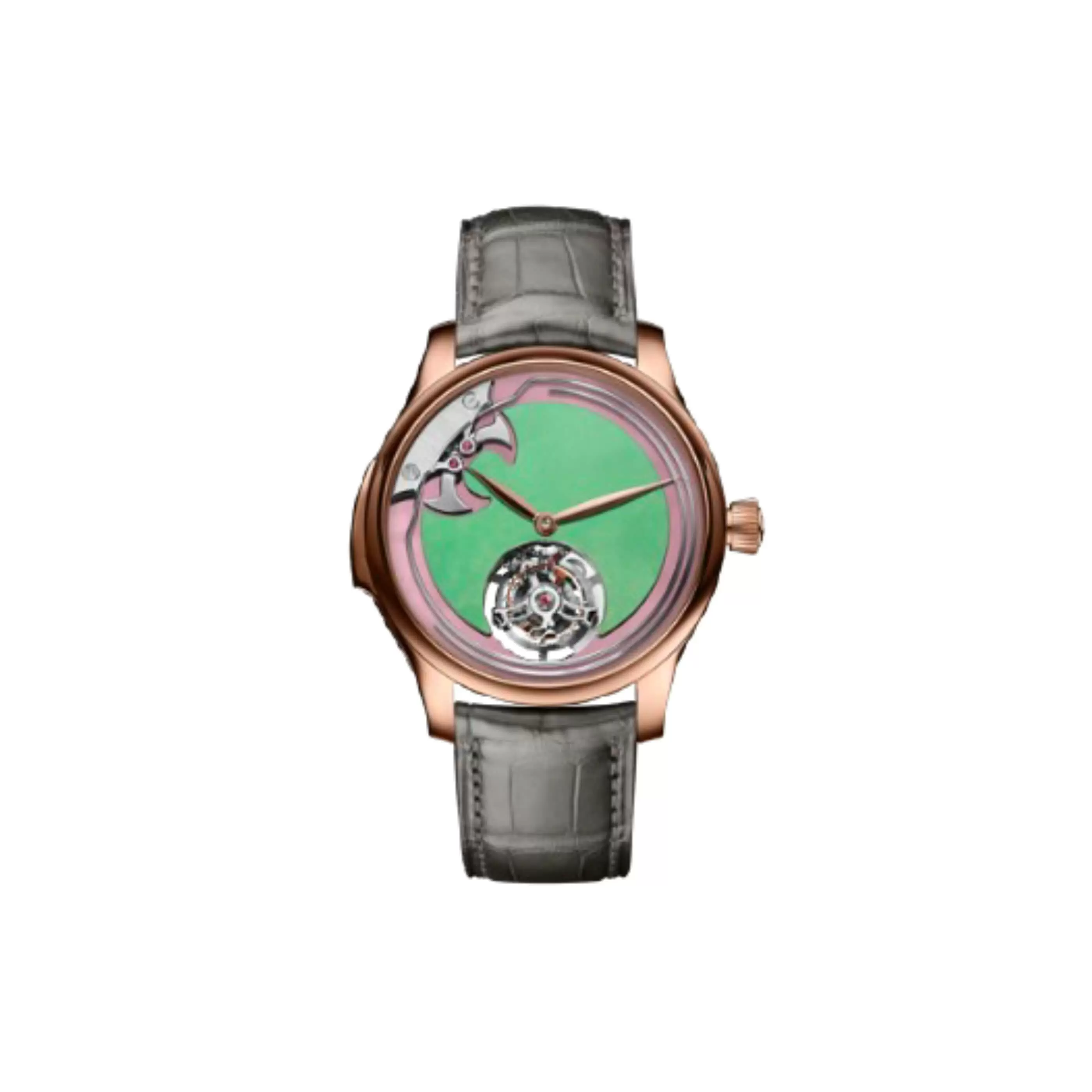 H. Moser & Cie. Pop系列勇創者三問報時陀飛輪概念腕錶 - 緬甸玉面版