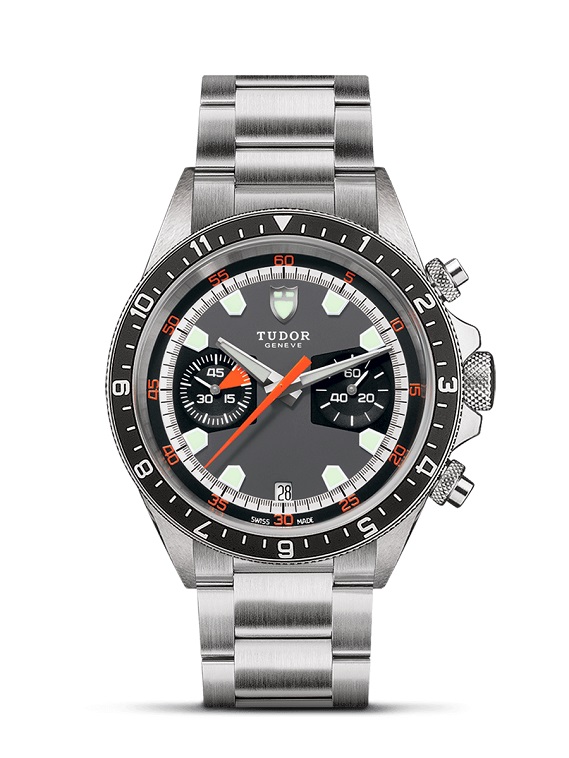 Tudor Heritage Chrono- 直'ˋ42毫米不鏽鋼錶殼，參考價NT$141,500。