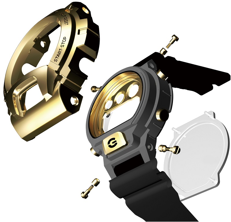 玻璃纖維強化樹脂內錶殼搭配金屬外錶殼保有G-SHOCK耐衝擊機能