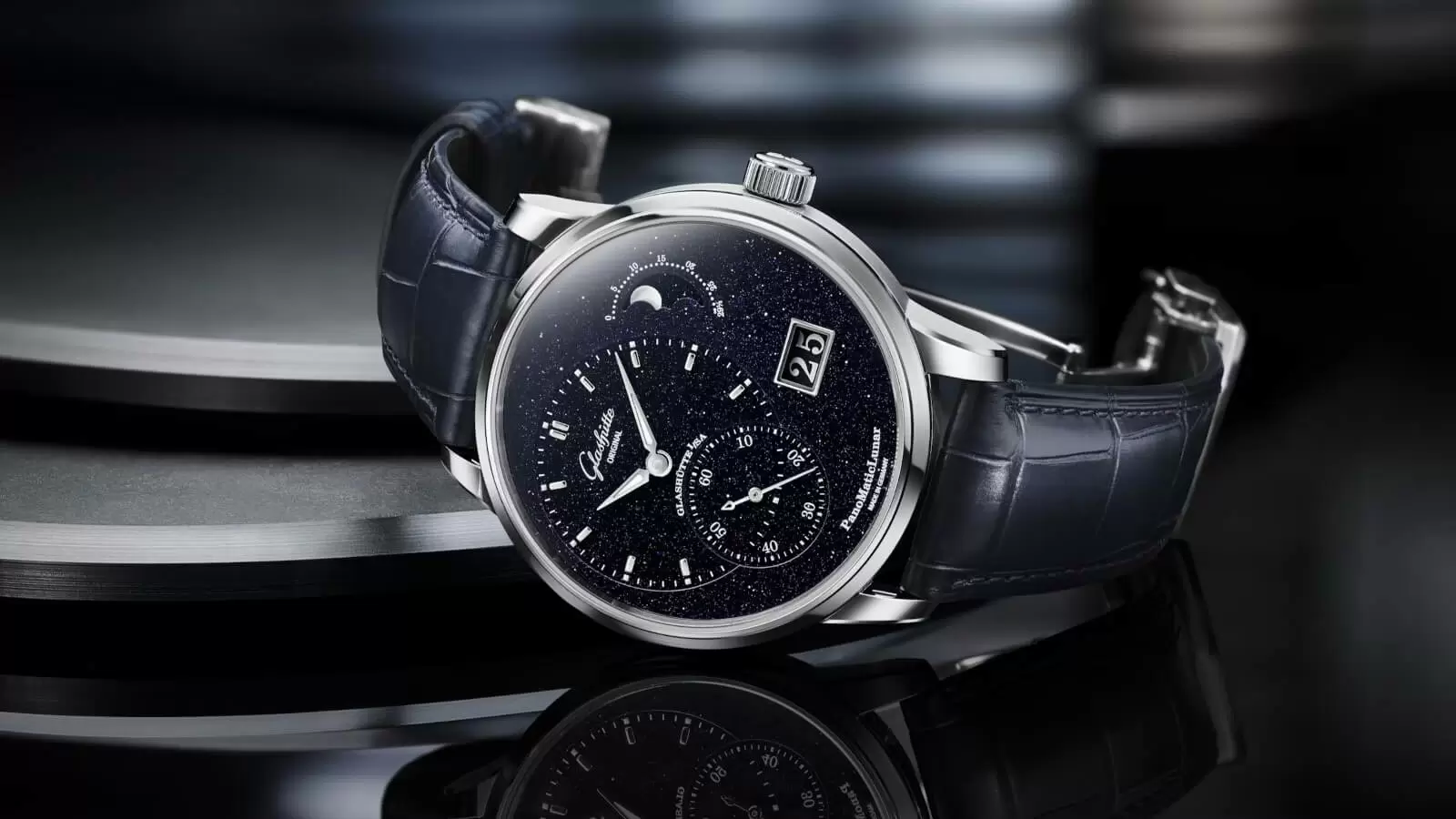 GLASHÜTTE ORIGINAL週年限量PanoMaticLunar璀璨星光玻璃錶盤